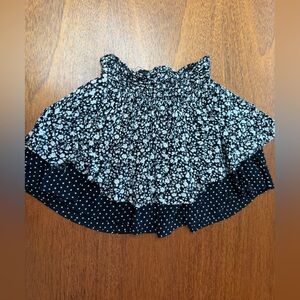 Angie Black and White floral and polka dot Skirt